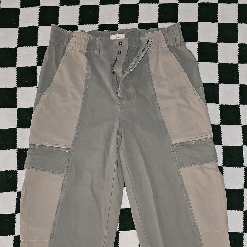 Two Toned(Tan And Green) Cargo Pants